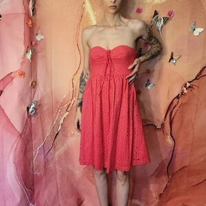 *TIBI EYELET DESIGNER RED DRESS Final Discount